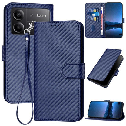 YX0070 Carbon Fiber Buckle Leather Phone Case with Lanyard, For Redmi Note 14 4G 164.84mm, For Redmi Turbo 4 / Poco X7 Pro, For Redmi Note 14 Pro 4G, For Redmi Note 14 4G 163.25mm, For Redmi Note 14 5G, For Redmi Note 14 Pro+ 5G, For Redmi Note 14 Pro ...