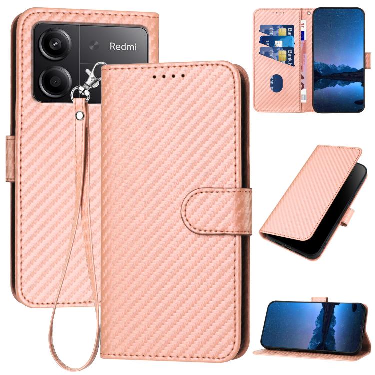YX0070 Carbon Fiber Buckle Leather Phone Case with Lanyard, For Redmi Note 14 4G 164.84mm, For Redmi Turbo 4 / Poco X7 Pro, For Redmi Note 14 Pro 4G, For Redmi Note 14 4G 163.25mm, For Redmi Note 14 5G, For Redmi Note 14 Pro+ 5G, For Redmi Note 14 Pro ...
