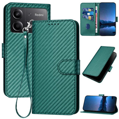 YX0070 Carbon Fiber Buckle Leather Phone Case with Lanyard, For Redmi Note 14 4G 164.84mm, For Redmi Turbo 4 / Poco X7 Pro, For Redmi Note 14 Pro 4G, For Redmi Note 14 4G 163.25mm, For Redmi Note 14 5G, For Redmi Note 14 Pro+ 5G, For Redmi Note 14 Pro ...