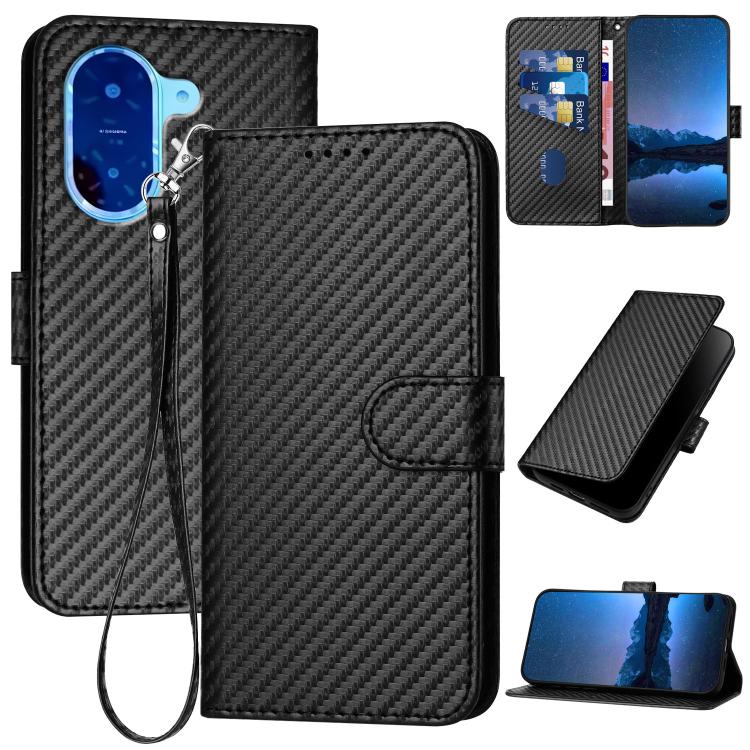 YX0070 Carbon Fiber Buckle Leather Phone Case with Lanyard, For Redmi A7 Pro 4G / 5G 171mm / Poco C85x 5G, For Redmi Turbo 5 Max / Poco X8 Pro Max, For Redmi Turbo 5 5G / Poco X8 Pro 5G, For Redmi Note 15 4G / 5G 164mm / Poco M8 5G                     ...