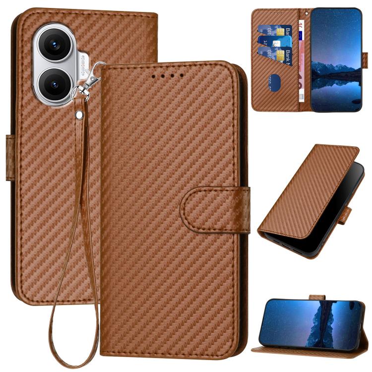 YX0070 Carbon Fiber Buckle Leather Phone Case with Lanyard, For Redmi A7 Pro 4G / 5G 171mm / Poco C85x 5G, For Redmi Turbo 5 Max / Poco X8 Pro Max, For Redmi Turbo 5 5G / Poco X8 Pro 5G, For Redmi Note 15 4G / 5G 164mm / Poco M8 5G                     ...