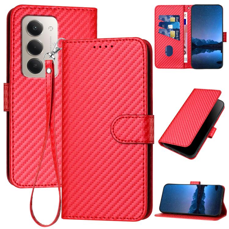 YX0070 Carbon Fiber Buckle Leather Phone Case with Lanyard, For Redmi A7 Pro 4G / 5G 171mm / Poco C85x 5G, For Redmi Turbo 5 Max / Poco X8 Pro Max, For Redmi Turbo 5 5G / Poco X8 Pro 5G, For Redmi Note 15 4G / 5G 164mm / Poco M8 5G                     ...