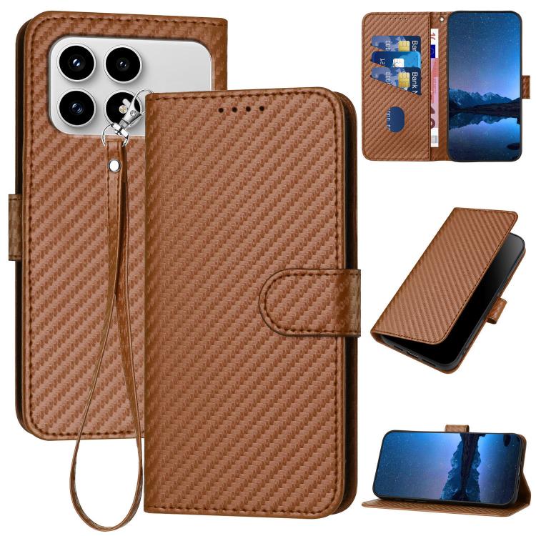 YX0070 Carbon Fiber Buckle Leather Phone Case with Lanyard, For Redmi A7 Pro 4G / 5G 171mm / Poco C85x 5G, For Redmi Turbo 5 Max / Poco X8 Pro Max, For Redmi Turbo 5 5G / Poco X8 Pro 5G, For Redmi Note 15 4G / 5G 164mm / Poco M8 5G                     ...