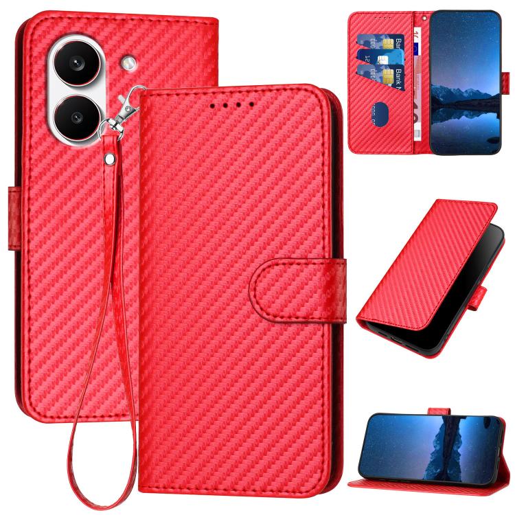 YX0070 Carbon Fiber Buckle Leather Phone Case with Lanyard, For Redmi A7 Pro 4G / 5G 171mm / Poco C85x 5G, For Redmi Turbo 5 Max / Poco X8 Pro Max, For Redmi Turbo 5 5G / Poco X8 Pro 5G, For Redmi Note 15 4G / 5G 164mm / Poco M8 5G                     ...