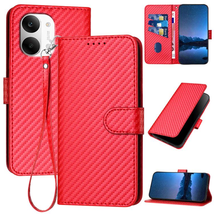 YX0070 Carbon Fiber Buckle Leather Phone Case with Lanyard, For Redmi A7 Pro 4G / 5G 171mm / Poco C85x 5G, For Redmi Turbo 5 Max / Poco X8 Pro Max, For Redmi Turbo 5 5G / Poco X8 Pro 5G, For Redmi Note 15 4G / 5G 164mm / Poco M8 5G                     ...