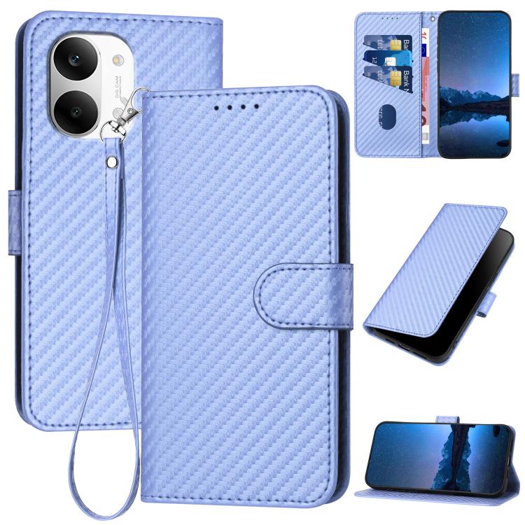 YX0070 Carbon Fiber Buckle Leather Phone Case with Lanyard, For Redmi A7 Pro 4G / 5G 171mm / Poco C85x 5G, For Redmi Turbo 5 Max / Poco X8 Pro Max, For Redmi Turbo 5 5G / Poco X8 Pro 5G, For Redmi Note 15 4G / 5G 164mm / Poco M8 5G                     ...