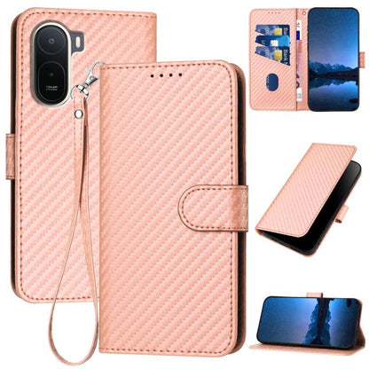 YX0070 Carbon Fiber Buckle Leather Phone Case with Lanyard, For Redmi A7 Pro 4G / 5G 171mm / Poco C85x 5G, For Redmi Turbo 5 Max / Poco X8 Pro Max, For Redmi Turbo 5 5G / Poco X8 Pro 5G, For Redmi Note 15 4G / 5G 164mm / Poco M8 5G                     ...