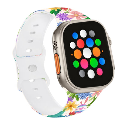 Butterfly Buckle Easter Printed Silicone Watch Band, For Apple Watch SE 2023 44mm, For Apple Watch SE 2023 40mm, For Apple Watch Ultra 2 49mm, For Apple Watch Series 9 45mm, For Apple Watch Series 9 41mm, For Apple Watch Ultra 49mm                     ...