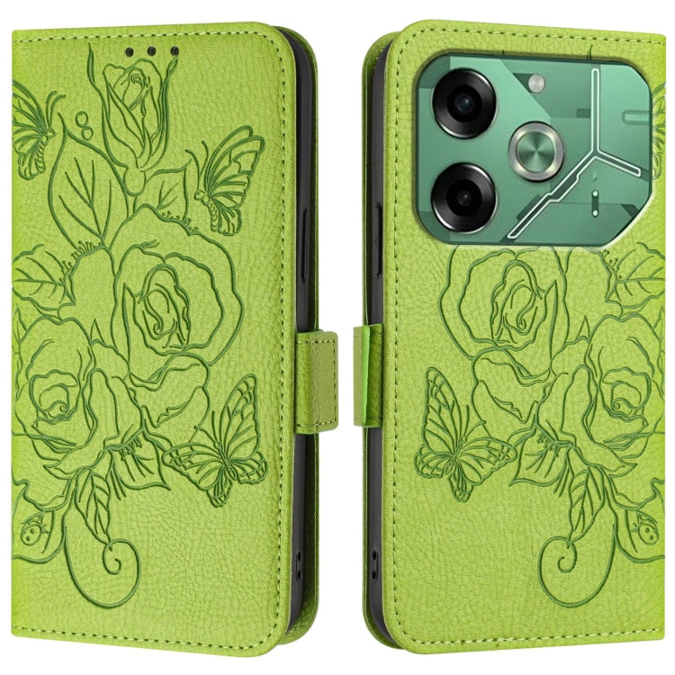 Embossed Rose RFID Anti-theft Leather Phone Case, For Tecno Pova 6 4G, For Tecno Pova 6 5G / 6 Pro, For Tecno Camon 30 Pro 5G, For Tecno Camon 30 5G / 4G, For Tecno Spark 20 Pro+, For Tecno Spark 20 Pro, For Tecno Spark Go 2024 / Spark 20C             ...