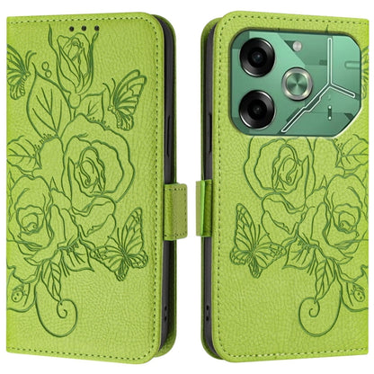 Embossed Rose RFID Anti-theft Leather Phone Case, For Tecno Pova 6 4G, For Tecno Pova 6 5G / 6 Pro, For Tecno Camon 30 Pro 5G, For Tecno Camon 30 5G / 4G, For Tecno Spark 20 Pro+, For Tecno Spark 20 Pro, For Tecno Spark Go 2024 / Spark 20C             ...