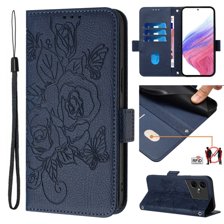Embossed Rose RFID Anti-theft Leather Phone Case, For Tecno Pova 6 4G, For Tecno Pova 6 5G / 6 Pro, For Tecno Camon 30 Pro 5G, For Tecno Camon 30 5G / 4G, For Tecno Spark 20 Pro+, For Tecno Spark 20 Pro, For Tecno Spark Go 2024 / Spark 20C             ...