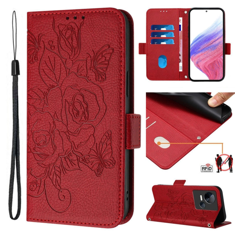 Embossed Rose RFID Anti-theft Leather Phone Case, For Tecno Pova 6 4G, For Tecno Pova 6 5G / 6 Pro, For Tecno Camon 30 Pro 5G, For Tecno Camon 30 5G / 4G, For Tecno Spark 20 Pro+, For Tecno Spark 20 Pro, For Tecno Spark Go 2024 / Spark 20C             ...