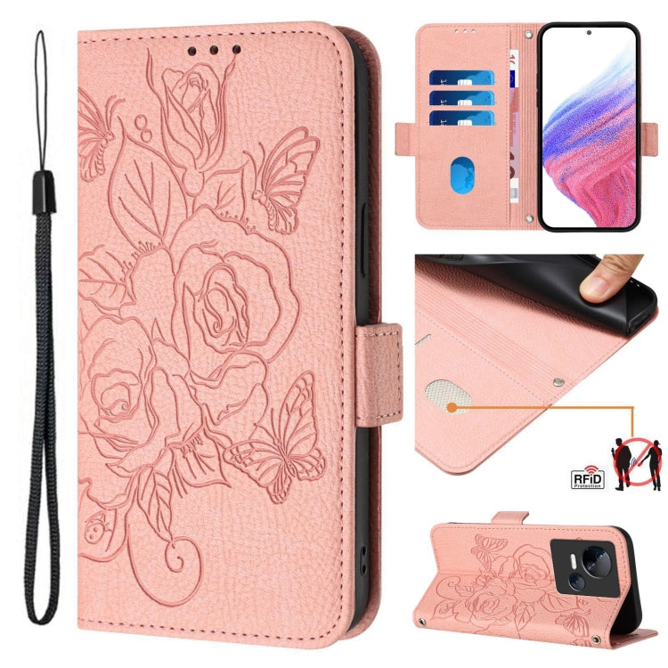 Embossed Rose RFID Anti-theft Leather Phone Case, For Tecno Pova 6 4G, For Tecno Pova 6 5G / 6 Pro, For Tecno Camon 30 Pro 5G, For Tecno Camon 30 5G / 4G, For Tecno Spark 20 Pro+, For Tecno Spark 20 Pro, For Tecno Spark Go 2024 / Spark 20C             ...