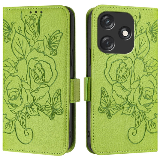 Embossed Rose RFID Anti-theft Leather Phone Case, For Tecno Spark 10C, For Tecno Spark 10 4G, For Tecno Spark 10 Pro, For Tecno Camon 19 Pro 5G, For Tecno Pova 4 Pro, For Tecno Pova 4, For Tecno Pova Neo 2, For Tecno Spark 9, For Tecno Spark 9 Pro / 9T...