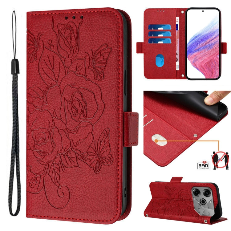 Embossed Rose RFID Anti-theft Leather Phone Case, For Tecno Camon 50 Pro 4G, For Tecno Camon 50 4G, For Tecno Spark Slim 5G, For Tecno Pop 10 / Infinix Smart 10 4G, For Tecno Camon 40 Pro 4G, For Tecno Camon 40 Premier, For Tecno Camon 40 4G           ...