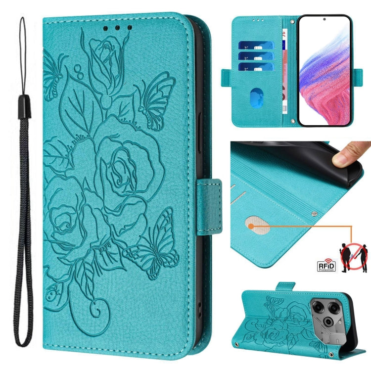 Embossed Rose RFID Anti-theft Leather Phone Case, For Tecno Camon 50 Pro 4G, For Tecno Camon 50 4G, For Tecno Spark Slim 5G, For Tecno Pop 10 / Infinix Smart 10 4G, For Tecno Camon 40 Pro 4G, For Tecno Camon 40 Premier, For Tecno Camon 40 4G           ...