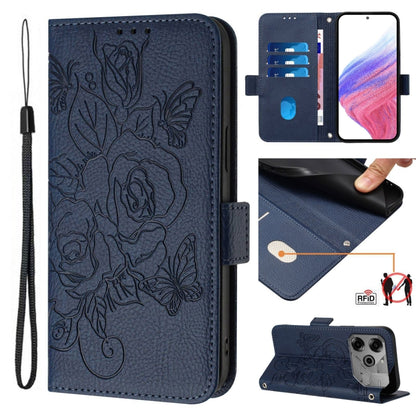 Embossed Rose RFID Anti-theft Leather Phone Case, For Tecno Camon 50 Pro 4G, For Tecno Camon 50 4G, For Tecno Spark Slim 5G, For Tecno Pop 10 / Infinix Smart 10 4G, For Tecno Camon 40 Pro 4G, For Tecno Camon 40 Premier, For Tecno Camon 40 4G           ...