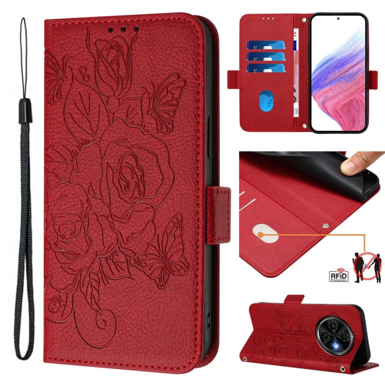 Embossed Rose RFID Anti-theft Leather Phone Case, For Tecno Camon 50 Pro 4G, For Tecno Camon 50 4G, For Tecno Spark Slim 5G, For Tecno Pop 10 / Infinix Smart 10 4G, For Tecno Camon 40 Pro 4G, For Tecno Camon 40 Premier, For Tecno Camon 40 4G           ...
