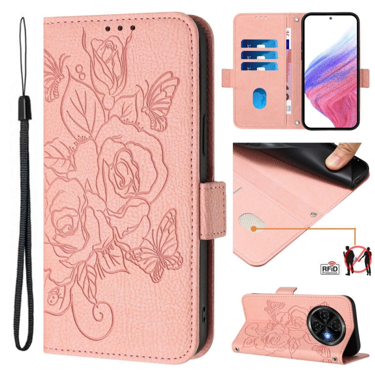 Embossed Rose RFID Anti-theft Leather Phone Case, For Tecno Camon 50 Pro 4G, For Tecno Camon 50 4G, For Tecno Spark Slim 5G, For Tecno Pop 10 / Infinix Smart 10 4G, For Tecno Camon 40 Pro 4G, For Tecno Camon 40 Premier, For Tecno Camon 40 4G           ...