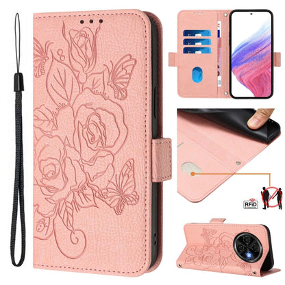 Embossed Rose RFID Anti-theft Leather Phone Case, For Tecno Camon 50 Pro 4G, For Tecno Camon 50 4G, For Tecno Spark Slim 5G, For Tecno Pop 10 / Infinix Smart 10 4G, For Tecno Camon 40 Pro 4G, For Tecno Camon 40 Premier, For Tecno Camon 40 4G           ...