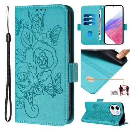 Embossed Rose RFID Anti-theft Leather Phone Case, For Tecno Camon 50 Pro 4G, For Tecno Camon 50 4G, For Tecno Spark Slim 5G, For Tecno Pop 10 / Infinix Smart 10 4G, For Tecno Camon 40 Pro 4G, For Tecno Camon 40 Premier, For Tecno Camon 40 4G           ...