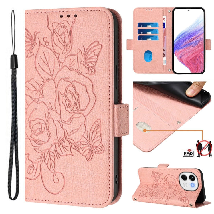 Embossed Rose RFID Anti-theft Leather Phone Case, For Tecno Camon 50 Pro 4G, For Tecno Camon 50 4G, For Tecno Spark Slim 5G, For Tecno Pop 10 / Infinix Smart 10 4G, For Tecno Camon 40 Pro 4G, For Tecno Camon 40 Premier, For Tecno Camon 40 4G           ...