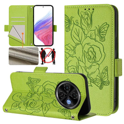 Embossed Rose RFID Anti-theft Leather Phone Case, For Tecno Camon 50 Pro 4G, For Tecno Camon 50 4G, For Tecno Spark Slim 5G, For Tecno Pop 10 / Infinix Smart 10 4G, For Tecno Camon 40 Pro 4G, For Tecno Camon 40 Premier, For Tecno Camon 40 4G           ...