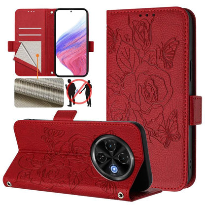 Embossed Rose RFID Anti-theft Leather Phone Case, For Tecno Camon 50 Pro 4G, For Tecno Camon 50 4G, For Tecno Spark Slim 5G, For Tecno Pop 10 / Infinix Smart 10 4G, For Tecno Camon 40 Pro 4G, For Tecno Camon 40 Premier, For Tecno Camon 40 4G           ...