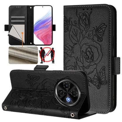 Embossed Rose RFID Anti-theft Leather Phone Case, For Tecno Camon 50 Pro 4G, For Tecno Camon 50 4G, For Tecno Spark Slim 5G, For Tecno Pop 10 / Infinix Smart 10 4G, For Tecno Camon 40 Pro 4G, For Tecno Camon 40 Premier, For Tecno Camon 40 4G           ...