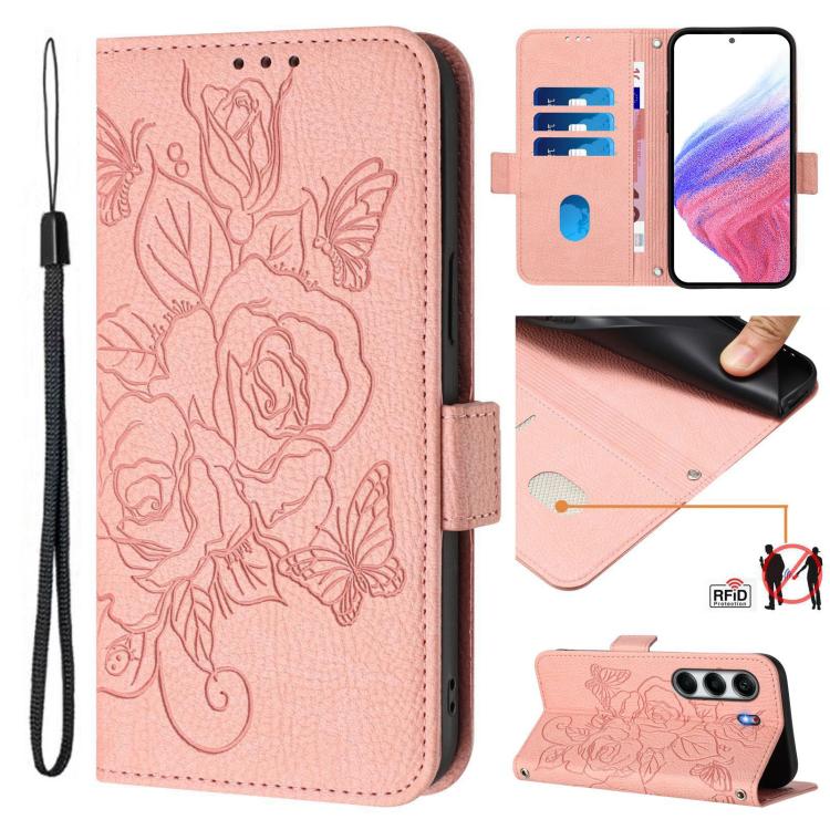 Embossed Rose RFID Anti-theft Leather Phone Case, For Tecno Camon 50 Pro 4G, For Tecno Camon 50 4G, For Tecno Spark Slim 5G, For Tecno Pop 10 / Infinix Smart 10 4G, For Tecno Camon 40 Pro 4G, For Tecno Camon 40 Premier, For Tecno Camon 40 4G           ...