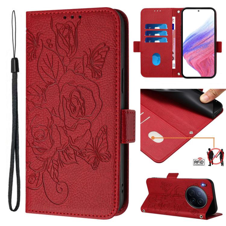 Embossed Rose RFID Anti-theft Leather Phone Case, For Tecno Camon 50 Pro 4G, For Tecno Camon 50 4G, For Tecno Spark Slim 5G, For Tecno Pop 10 / Infinix Smart 10 4G, For Tecno Camon 40 Pro 4G, For Tecno Camon 40 Premier, For Tecno Camon 40 4G           ...