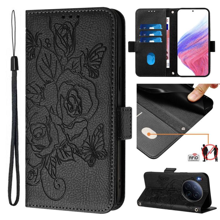 Embossed Rose RFID Anti-theft Leather Phone Case, For Tecno Camon 50 Pro 4G, For Tecno Camon 50 4G, For Tecno Spark Slim 5G, For Tecno Pop 10 / Infinix Smart 10 4G, For Tecno Camon 40 Pro 4G, For Tecno Camon 40 Premier, For Tecno Camon 40 4G           ...