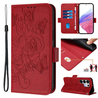 Embossed Rose RFID Anti-theft Leather Phone Case, For Tecno Camon 50 Pro 4G, For Tecno Camon 50 4G, For Tecno Spark Slim 5G, For Tecno Pop 10 / Infinix Smart 10 4G, For Tecno Camon 40 Pro 4G, For Tecno Camon 40 Premier, For Tecno Camon 40 4G           ...