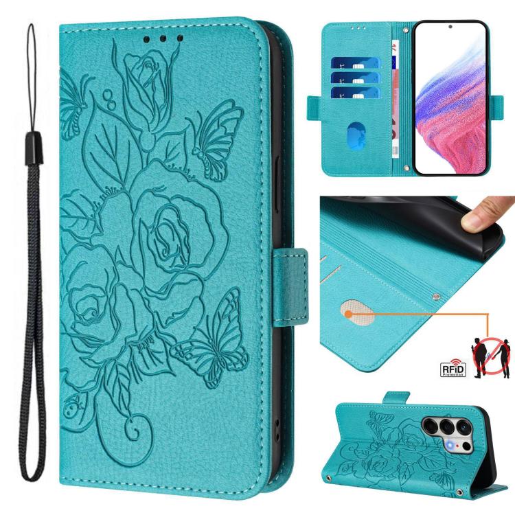 Embossed Rose RFID Anti-theft Leather Phone Case, For Tecno Camon 50 Pro 4G, For Tecno Camon 50 4G, For Tecno Spark Slim 5G, For Tecno Pop 10 / Infinix Smart 10 4G, For Tecno Camon 40 Pro 4G, For Tecno Camon 40 Premier, For Tecno Camon 40 4G           ...