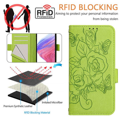 Embossed Rose RFID Anti-theft Leather Phone Case, For Tecno Camon 50 Pro 4G, For Tecno Camon 50 4G, For Tecno Spark Slim 5G, For Tecno Pop 10 / Infinix Smart 10 4G, For Tecno Camon 40 Pro 4G, For Tecno Camon 40 Premier, For Tecno Camon 40 4G           ...