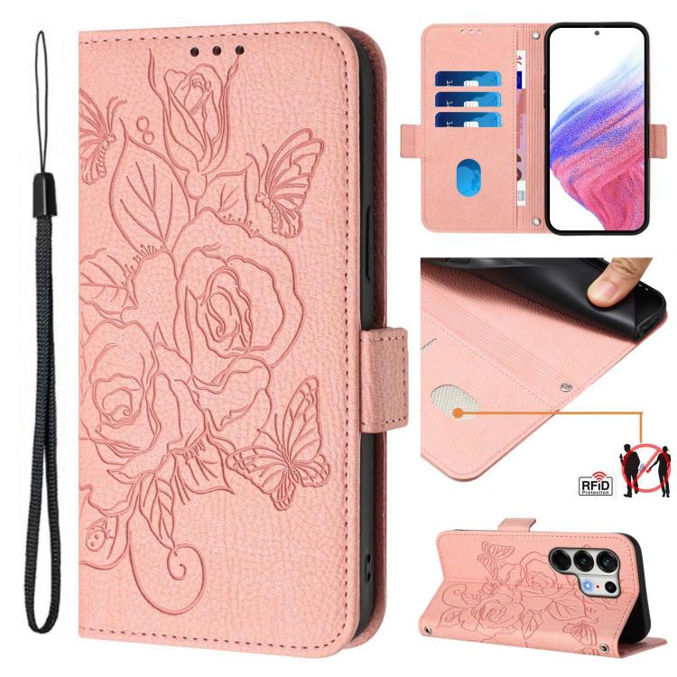 Embossed Rose RFID Anti-theft Leather Phone Case, For Tecno Camon 50 Pro 4G, For Tecno Camon 50 4G, For Tecno Spark Slim 5G, For Tecno Pop 10 / Infinix Smart 10 4G, For Tecno Camon 40 Pro 4G, For Tecno Camon 40 Premier, For Tecno Camon 40 4G           ...