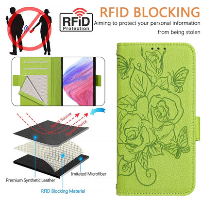 Embossed Rose RFID Anti-theft Leather Phone Case