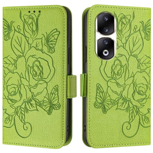 Embossed Rose RFID Anti-theft Leather Phone Case, For Honor 90 Pro 5G, For Honor 90 5G, For Honor X7a 4G / Play 7T 5G, For Honor Magic5 Pro, For Honor X40 5G / X9a 5G / Magic5 Lite, For Honor 80 GT 5G, For Honor 80 5G, For Honor X30 5G / X9 5G / 4G    ...