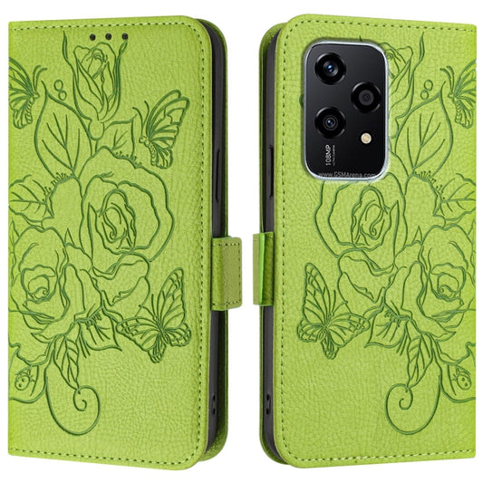 Embossed Rose RFID Anti-theft Leather Phone Case