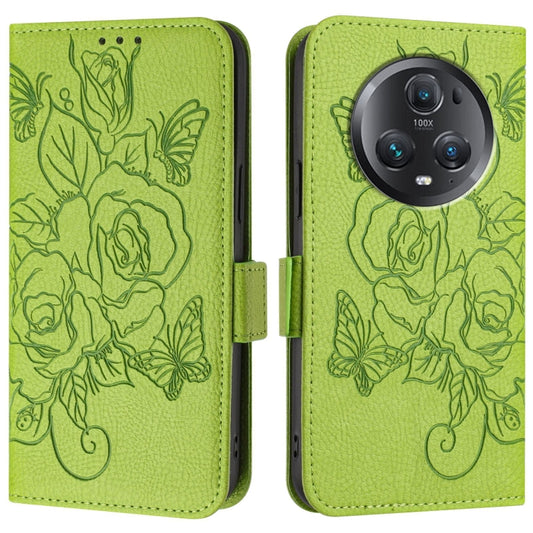 Embossed Rose RFID Anti-theft Leather Phone Case