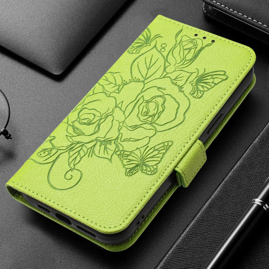Embossed Rose RFID Anti-theft Leather Phone Case