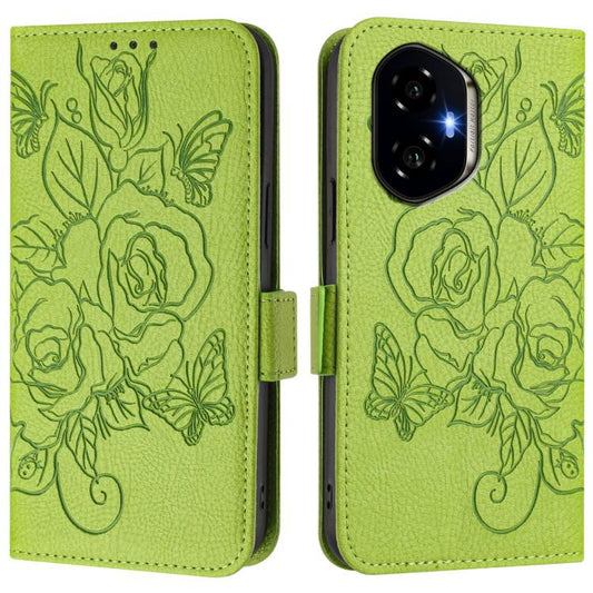 Embossed Rose RFID Anti-theft Leather Phone Case, For Honor 300 5G, For Honor X9c 5G, For Honor 200 Smart 5G, For Honor X6b, For Honor 200, For Honor 200 Pro, For Honor Play 50, For Honor 200 Lite Global, For Honor Play 50 Plus 5G                      ...