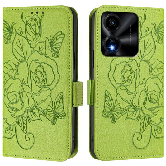 Embossed Rose RFID Anti-theft Leather Phone Case