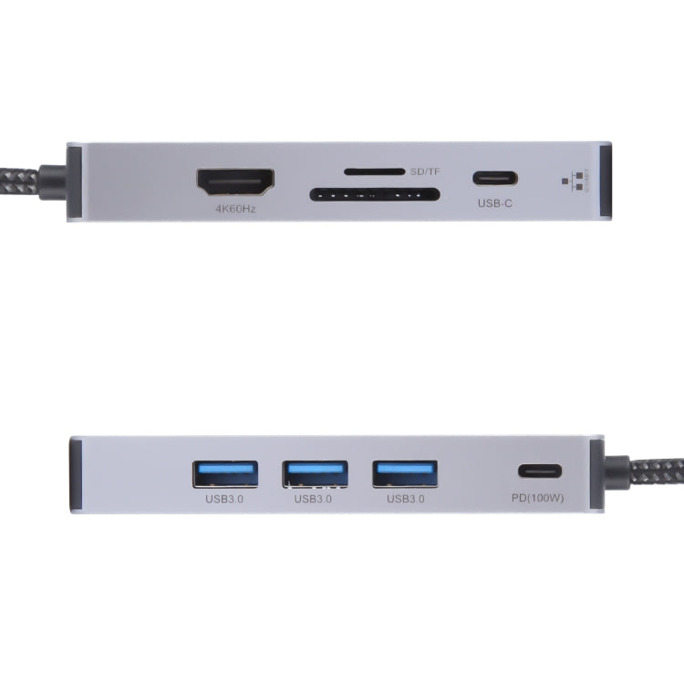 BYL-2318 9 in 1 USB-C / Type-C to USB3.0+Type-C+1000M Ethernet+HDTV+SD / TF Dual Card Slot Docking Station, BYL-2318
