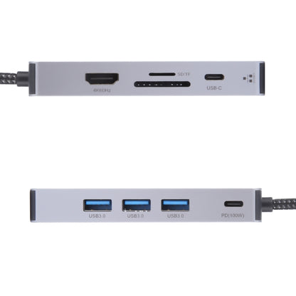 BYL-2318 9 in 1 USB-C / Type-C to USB3.0+Type-C+1000M Ethernet+HDTV+SD / TF Dual Card Slot Docking Station, BYL-2318