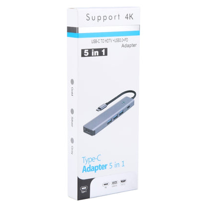 BYL-2319 5 in 1 USB-C / Type-C to USB3.0+USB-C / Type-C+HDTV Multi-function Docking Station, BYL-2319