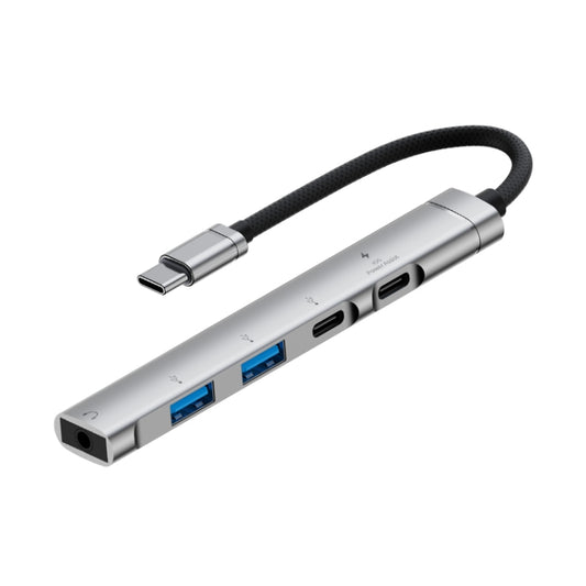 5 in 1 USB-C / Type-C Interface Multi-function HUB Adapter, 5 in 1 (Silver), 5 in 1 (Grey)