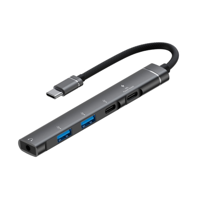 5 in 1 USB-C / Type-C Interface Multi-function HUB Adapter, 5 in 1 (Silver), 5 in 1 (Grey)