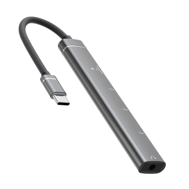 5 in 1 USB-C / Type-C Interface Multi-function HUB Adapter, 5 in 1 (Grey), 5 in 1 (Silver)