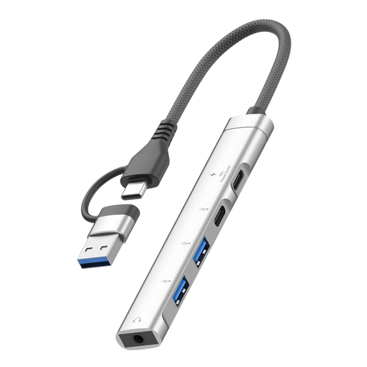 5 in 2 Multi-function HUB Adapter, USB-C / Type-C + 8 Pin, USB-C / Type-C + USB-A